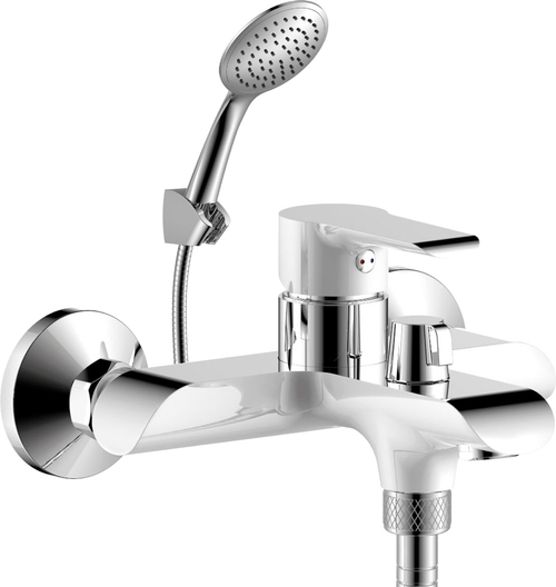 Смеситель W35-31 ROSSINKA для ванны шар d35 кор нос керамическое переключение, хром/бел