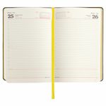 Ежедневник датированный 2022 А5 138x213 мм BRAUBERG "Stylish", под кожу, желтый, 112792