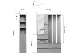 Готовая прихожая Крона 1260 графит