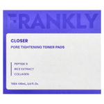Frankly, Тонер-салфетки для сужения пор Closer, 70 шт., 105 мл (3,6 жидк. Унции)