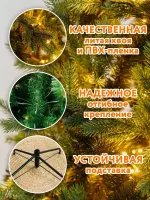 Елка с гирляндой «Грацио» (Литая+пвх) 240 см / 2,4 м
