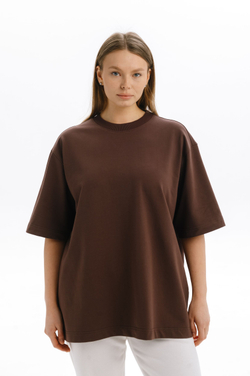Футболка Mazzika Unisex Oversize OneSize, цвет темный шоколад