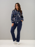 Костюм с брюками КБ-184/синий-цифрынадписи