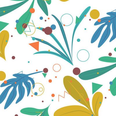 разноцветные листочки и геометрические фигуры