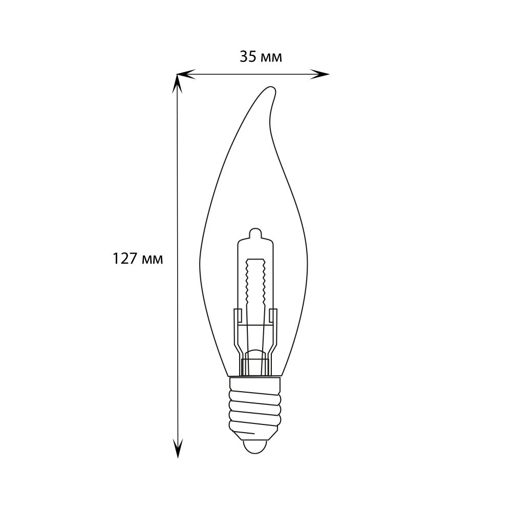 HCL-42-FR-E14 flame Лампа галогенная. Картонная коробка