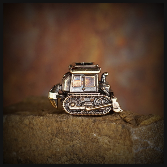 Темлячная бусина "Бульдозер" для ножей , бронза