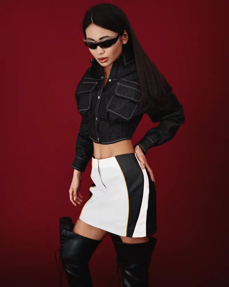 Укороченная рубашка-корсет Gigi Black