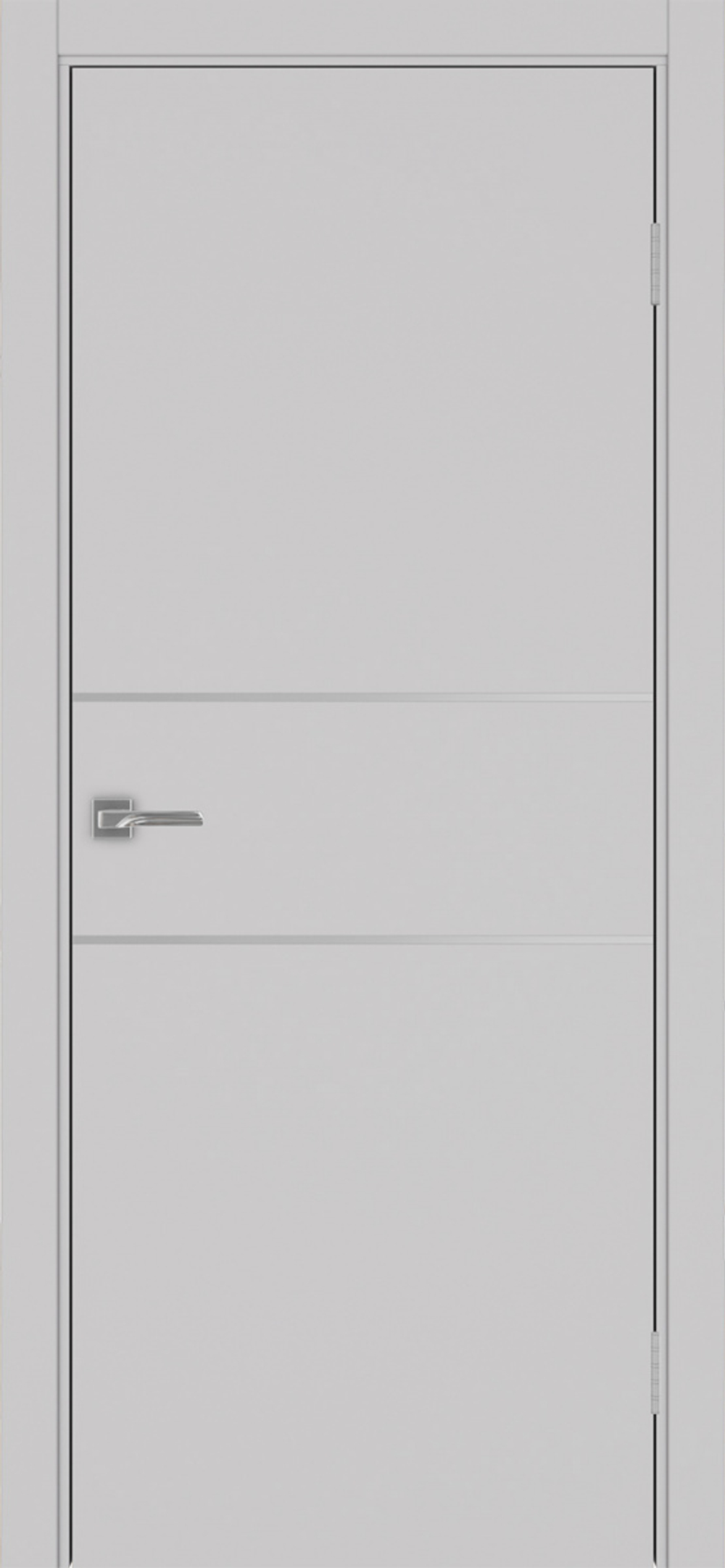 Межкомнатная дверь Optima Porte НЕАПОЛЬ 203 Молдинг SC (матовое серебро), Чёрная кромка