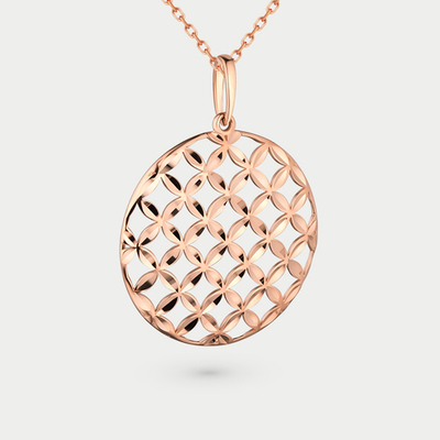 Подвеска женская из розового золота 585 пробы без вставок (арт. 106168-1010)