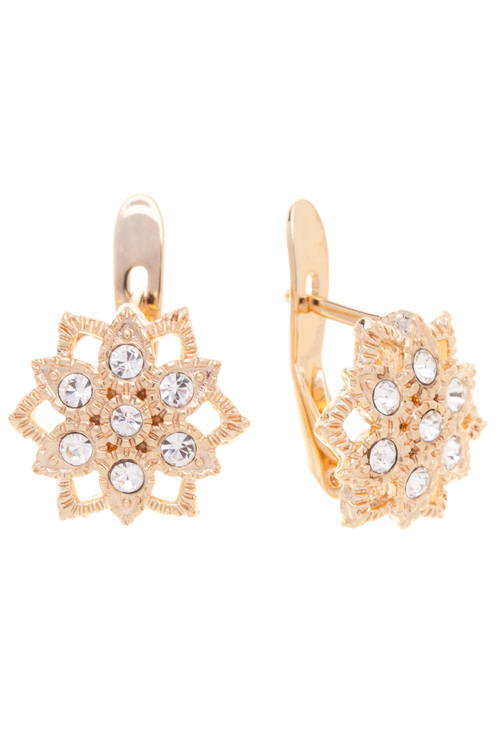 "Несо" серьги в золотом покрытии из коллекции "Marella" от Jenavi  с английским замком