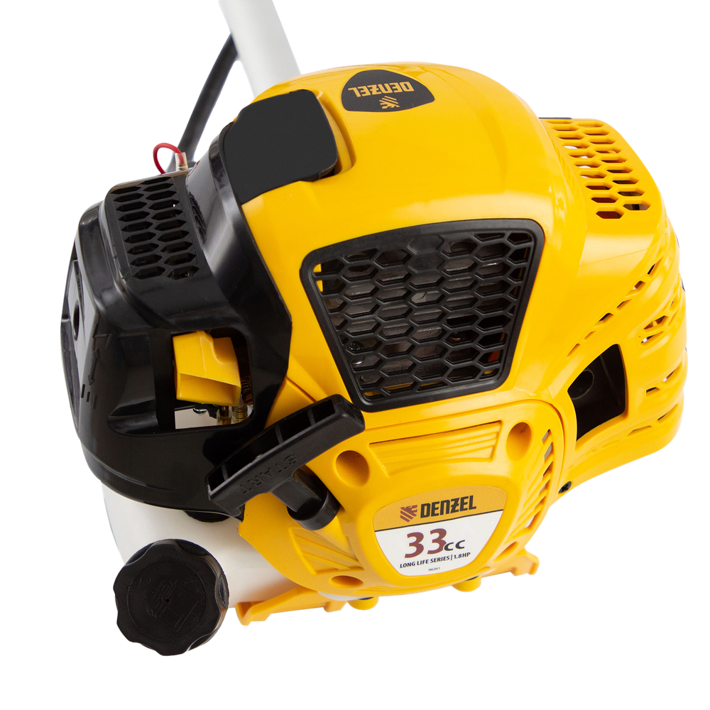 Триммер бензиновый DTL-33, 33 см3, неразъемная штанга Denzel