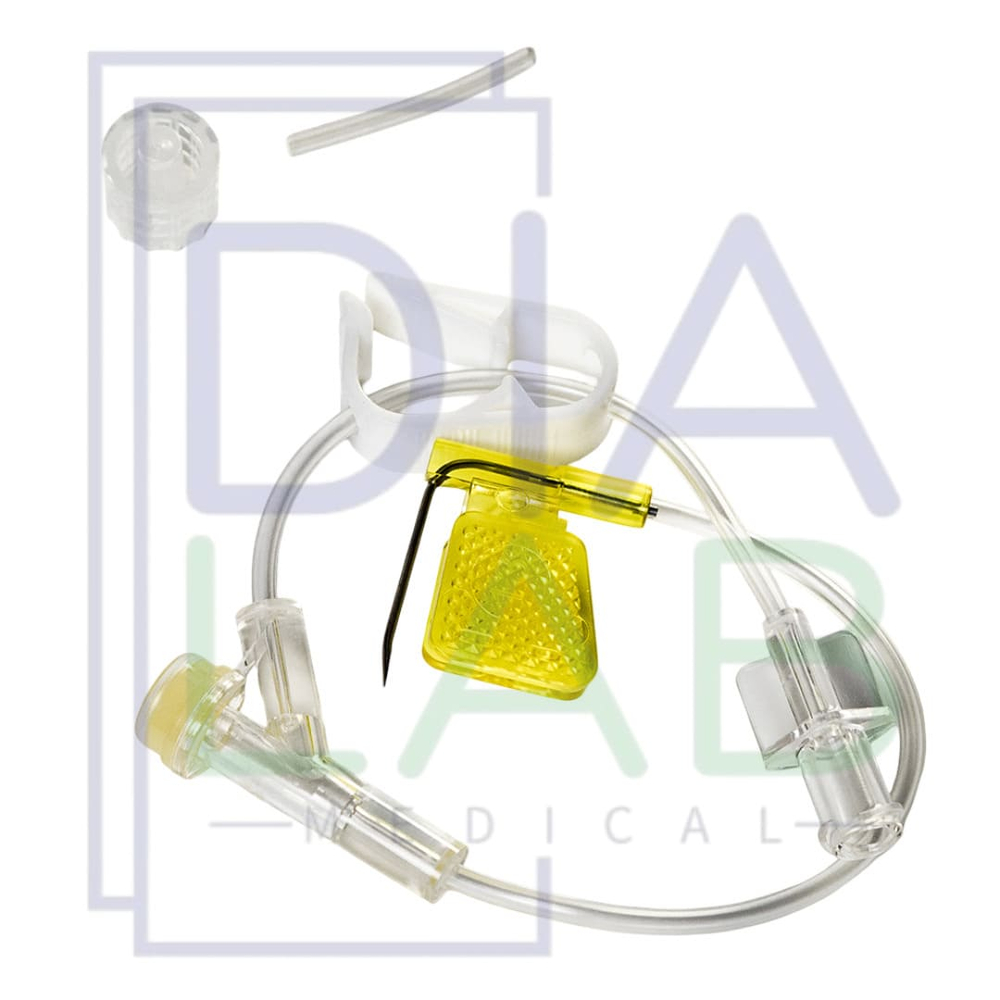 Игла Губера KDL 20G (0,9мм) х 20 мм с крыльями и инфузионной линией и Y-коннектором