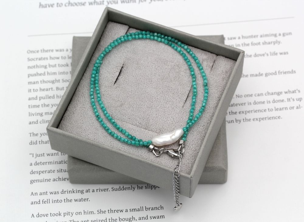 Чокер из циркона с жемчугом