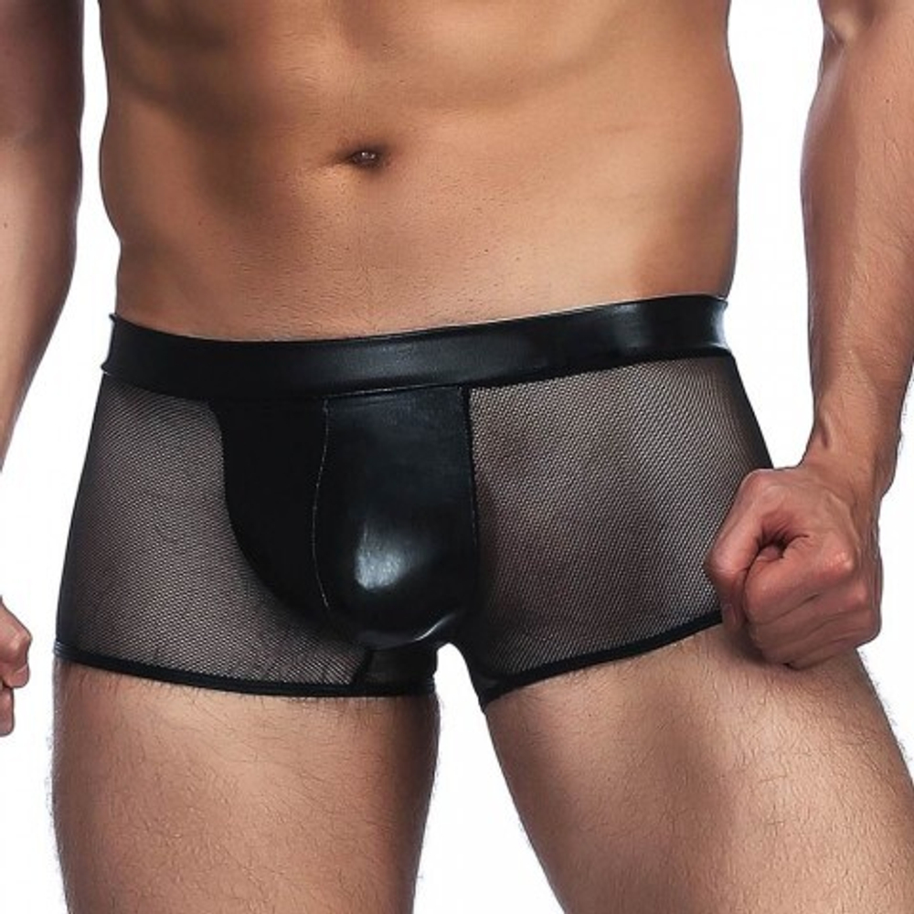 Трусы мужские "Хипсы" в сетку с латексной вставкой (размер М)