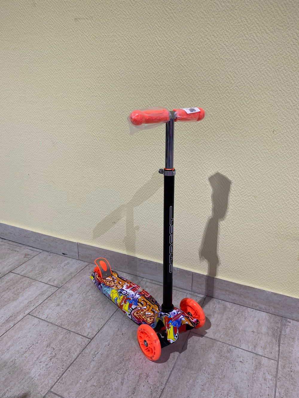 RR2-S/RR2-1/Самокат четырехколесный колеса: PU, светящ. d120 d76 мм., Руль: 66-87 см 60 кг, оранжевы