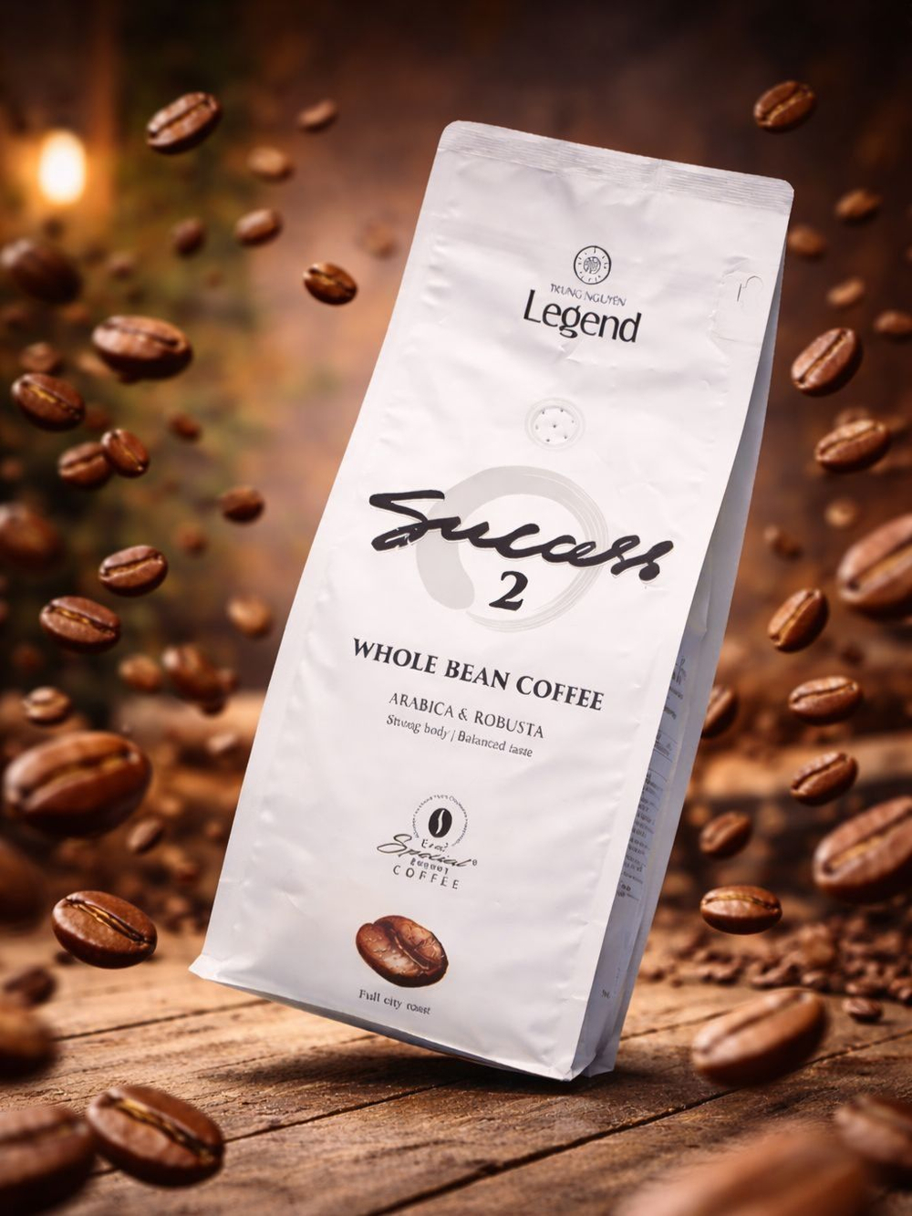 Вьетнамский зерновой кофе темный крепкий Trung Nguyen Legend Success №2 (Успех 2), 1000 г