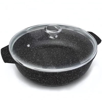 Жаровня литой алюминий 2,5л «Neva Granite» со стекл. крышкой NG6525