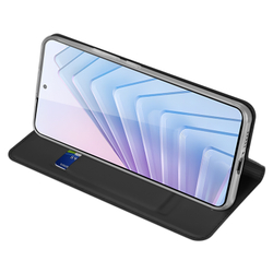 Чехол книжка из PU кожи черного цвета от Dux Ducis для смартфона Xiaomi Redmi Note 14 5G, серия Skin Pro Series Case