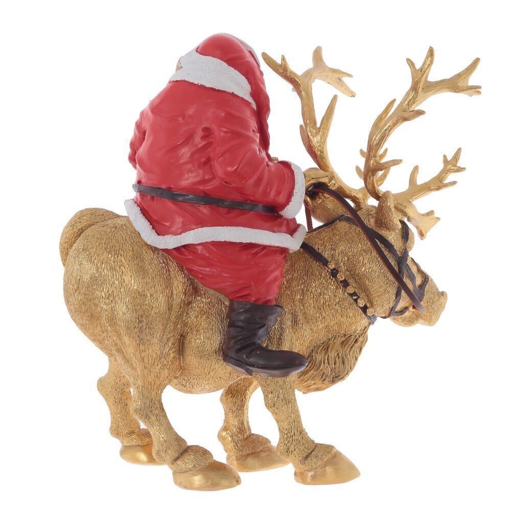 GAEM Фигурка декоративная "Дед Мороз на олене", L22 W15 H24 см