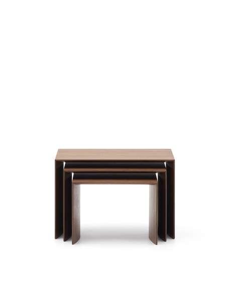 Litto Комплект из 3-х столиков из орехового шпона с отделкой натурального цвета