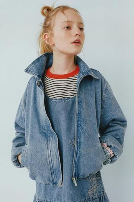 ZARA ДЖИНСОВЫЙ БОМБЕР, СИНИЙ