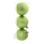 Новогодние шары 7см (набор 3шт) «Мягкий блеск», салатовый