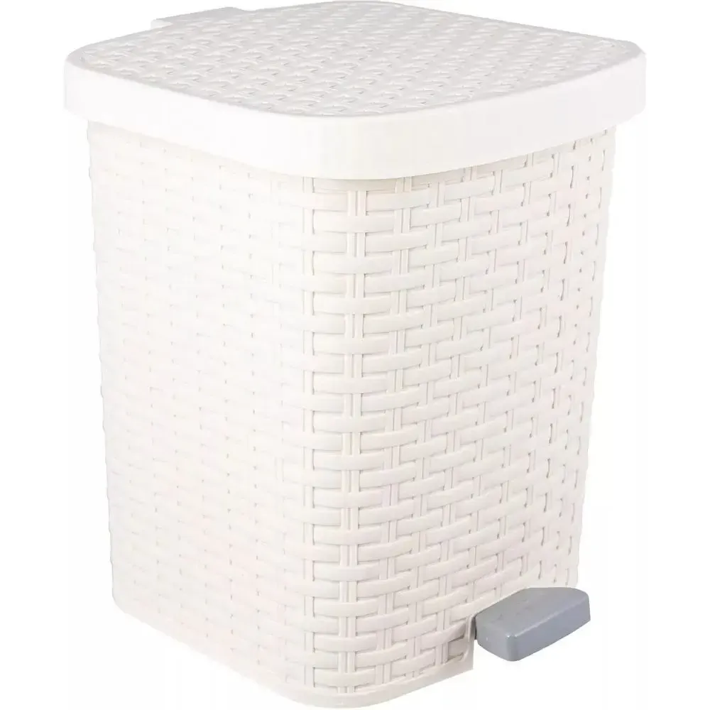 Контейнер педальный для мусора Артлайн (без вкладыша) 12л (молочный) (комплект 3 шт)