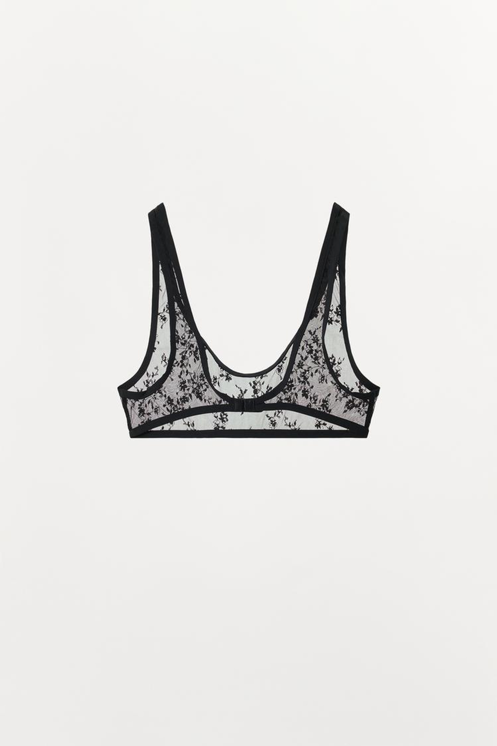 ZARA КРУЖЕВНОЙ БРАЛЕТТ, ЧЕРНЫЙ