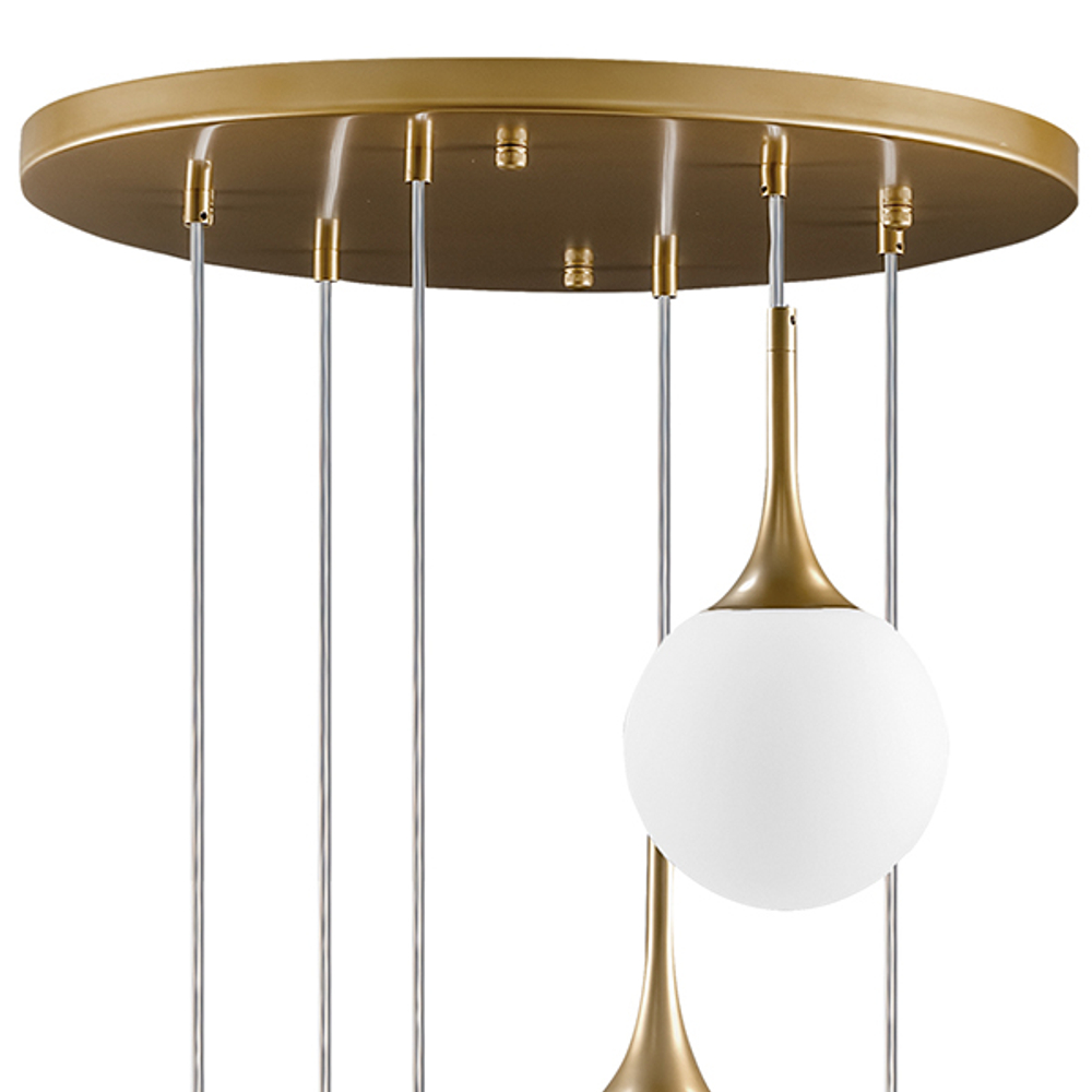 813062 Люстра GLOBO 6х40W E14 золото/белый