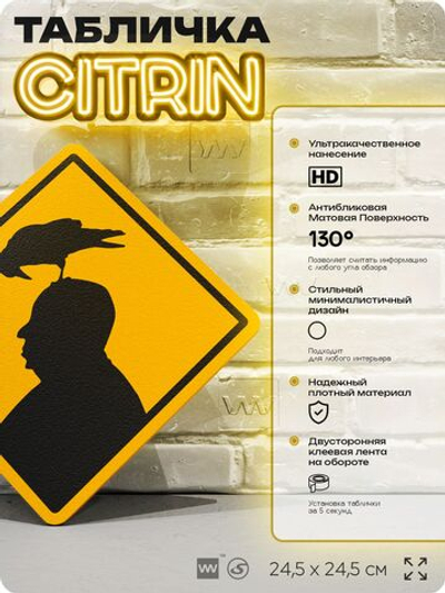 Табличка декоративная "Альфред Хичкок" на дверь и стену, прикольная штука в подарок, декоративный знак для комнаты, офиса, 24,5х24,5 см, пластиковая, Айдентика Технолоджи