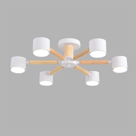 8306/6C COMFI белый, дерево/металл Светильник потолочный GX53 LED 6*7W 220V VUDI