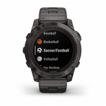 Умные часы Garmin Fenix 7X Pro Sapphire Solar Edition Титановый угольно-серый корпус с DLC-покрытием и титановым браслетом