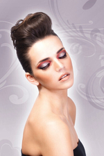 Ресницы черные с красными стразами (Цвет: черный)