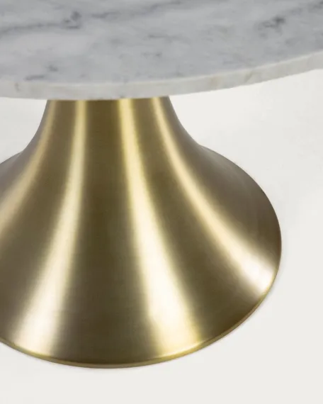 Стол Oria Ø120 см, белый мрамор на золотой ножке