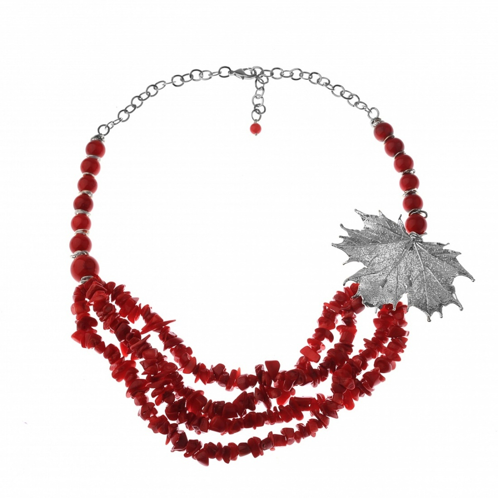 Колье лист Ester Bijoux Канадский Клён CL1121/40- S BW/R