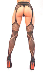 Чулки с поясом Amor El черные S/L