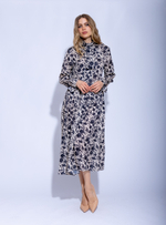 Женское летнее платье миди с цветочным принтом