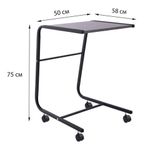 Стол BRABIX "Smart CD-012", 500х580х750 мм, ЛОФТ, на колесах, металл/ЛДСП ясень, каркас черный, 641881