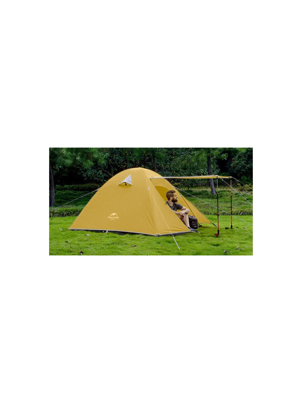 Палатка Naturehike P-Series 2-местная, алюминиевый каркас, желтая