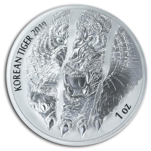 Корейская монета. Корейский тигр. Южная Корея. 2019 год