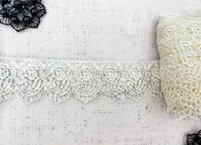 Кружево плетёное, ш. 4,3 см, айвори