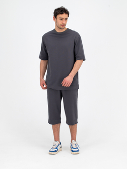 Костюм хлопковый с шортами. Графит