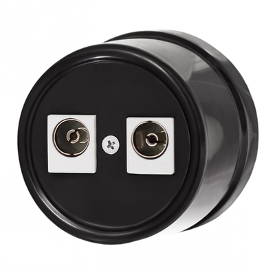 Розетка телевизионная двойная, оконечная, пластик, цвет черный B1-306-23