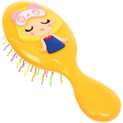 Расчёска массажная детская «Little darling», Милая Аннет, цвет жёлтый, разноцветные зубчики, 13,8*6см (пакет с подвесом)