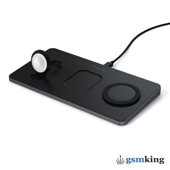 Satechi Trio Wireless Charger With Magnetic Pad Space Gray ST-X3TWCPM