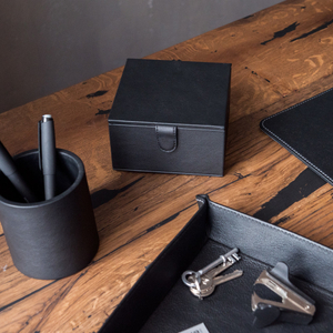 Кофр кожаный для хранение черного цвета