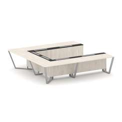 Steel Meet Стол переговорный П-образный KM-PR.B.SP-11P Денвер Светлый/Графит Глянец/Металл Серый 320