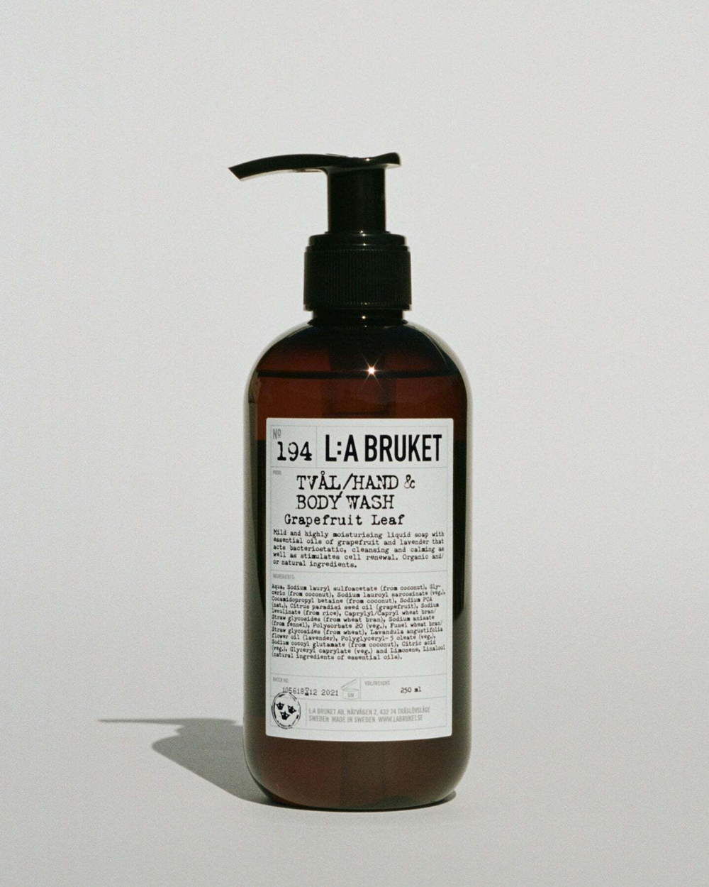 L:A BRUKET 194 Grapefruit Leaf Tval/Hand & Body Wash Лист грейпфрута Жидкое мыло для тела и рук Аромат: Грейпфрут, лаванда, фенхель