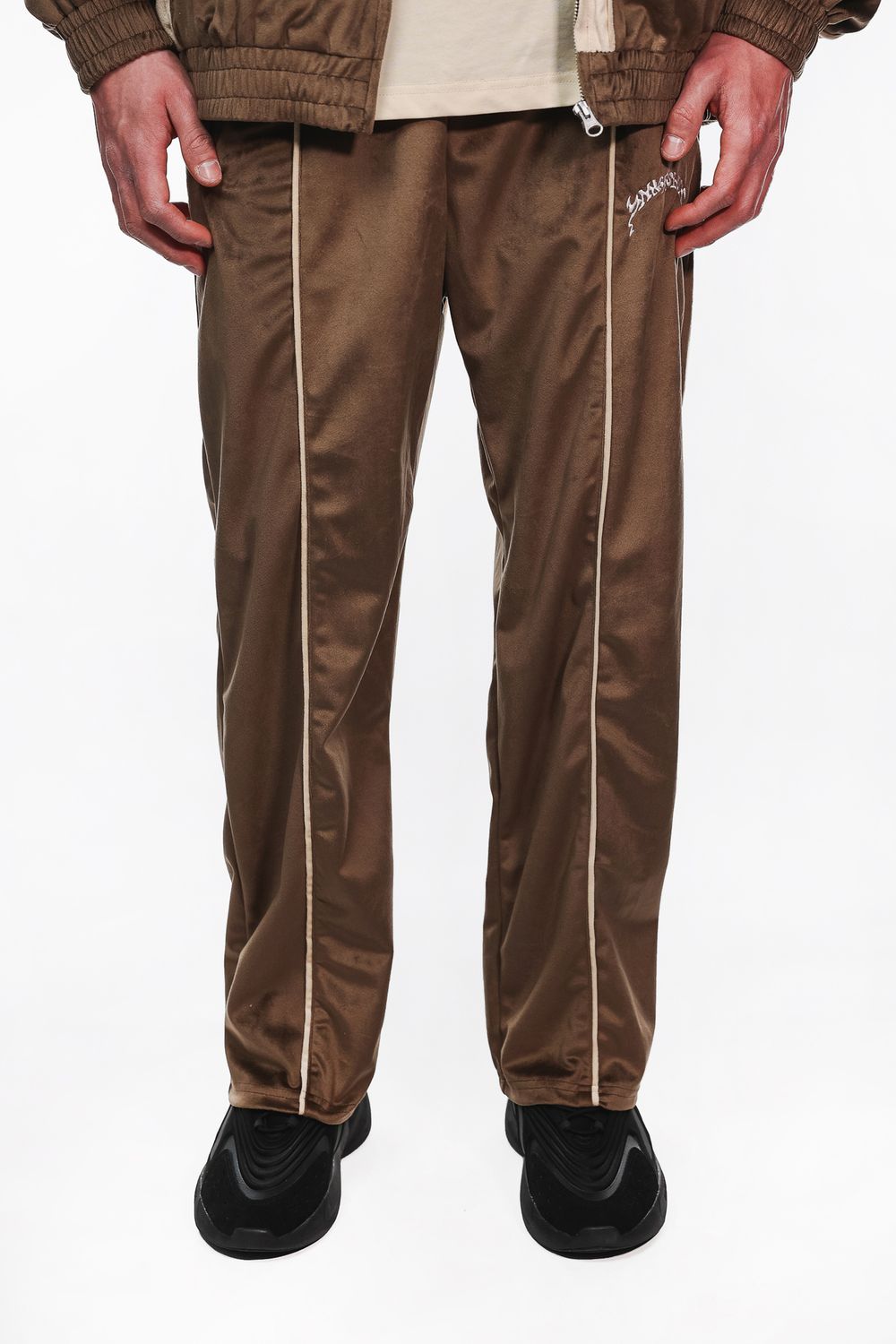 Брюки Ymkashix Велюровые Puff коричневые