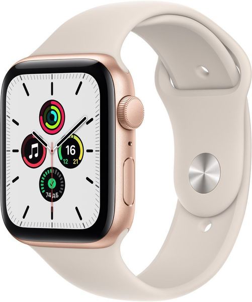 Часы Apple Watch SE GPS 40mm Aluminum Case with Sport Band Золотистый / сияющая звезда 2021 (MKQ03)